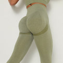 Leggings Esportivas Femininas de Cintura Alta para Treinos, Efeito Push Up, Sem Costura