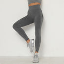 Leggings Esportivas Femininas de Cintura Alta para Treinos, Efeito Push Up, Sem Costura