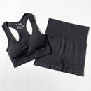 Conjunto Fitness (2 Peças)Top Crop de Manga Longa e Leggings de Cintura Alta - Ideal para Yogas