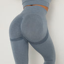 Leggings Esportivas Femininas de Cintura Alta para Treinos, Efeito Push Up, Sem Costura