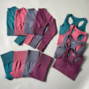 Conjunto Fitness (2 Peças)Top Crop de Manga Longa e Leggings de Cintura Alta - Ideal para Yogas