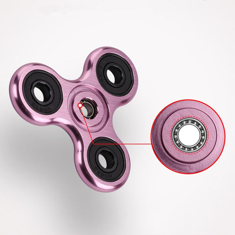 Spinner de Metal Triangular de 70mm, Rolamento R188, Gira por 3-4 Minutos. Brinquedo Antistresse para Crianças.
